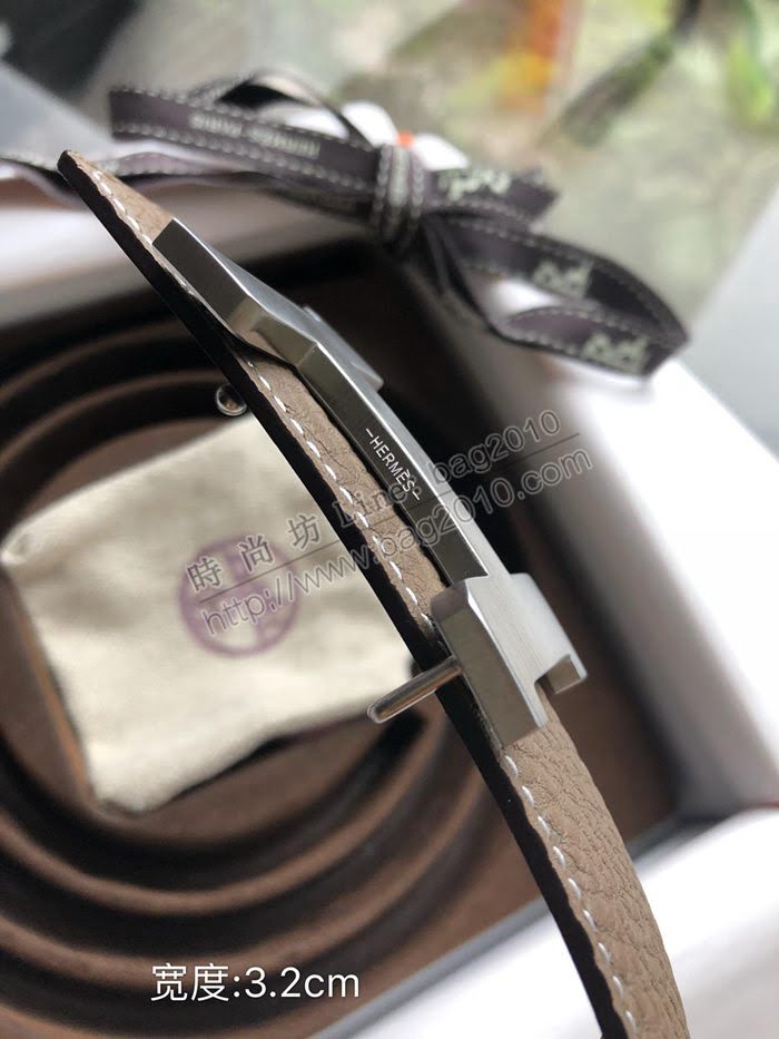 HERMES皮帶 男款 四角扣 雙面原版皮 愛馬仕男士腰帶  hgh1878